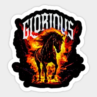 BURNING HORSE Sticker